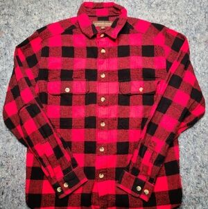 woodland trail heavy thick flannel mens large